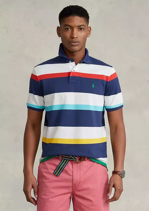 Classic Fit Striped Mesh Polo Shirt | Belk