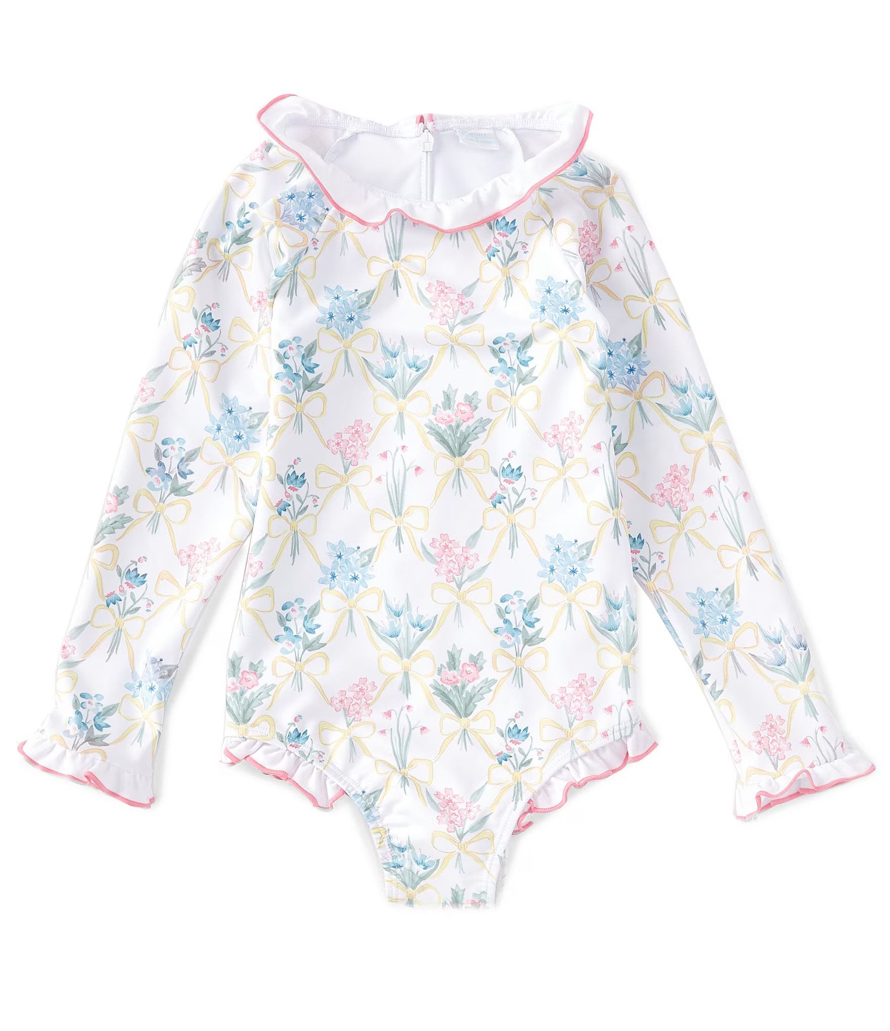 x Sun House Children's Little Girls 2T-8 Sibyl Floral 1-Piece Rashguard Swimsuit | Dillard's
