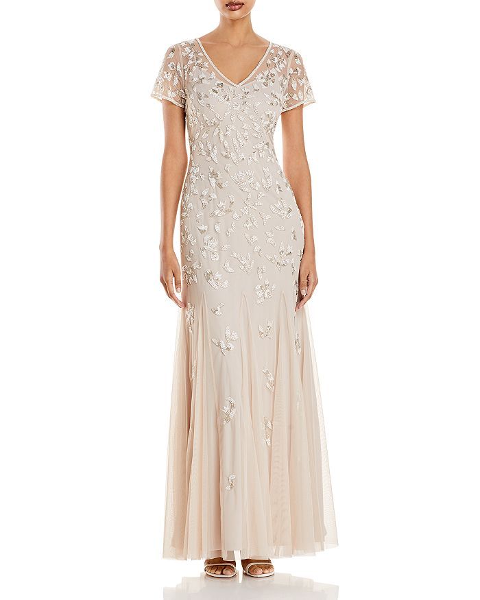 Beaded Godet Gown | Bloomingdale's (US)