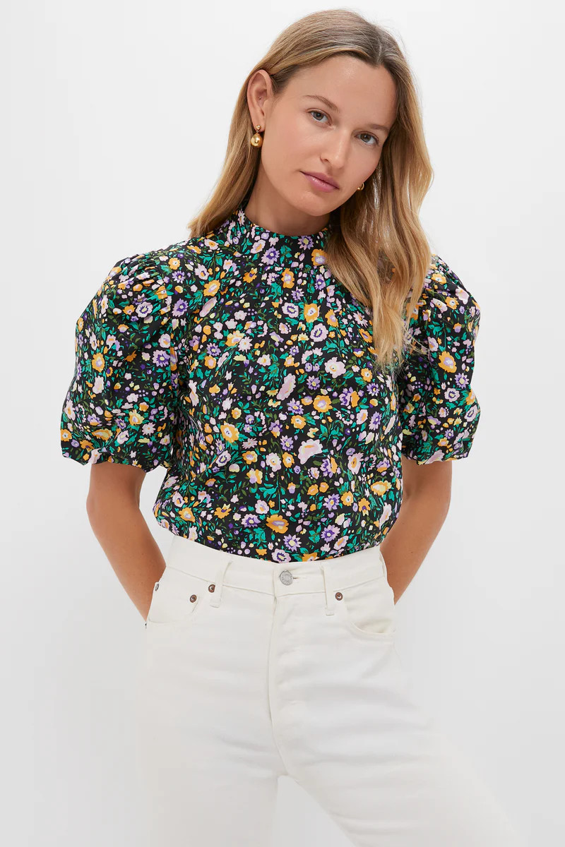 Black Multi Floral Gigi Blouse | Tuckernuck (US)