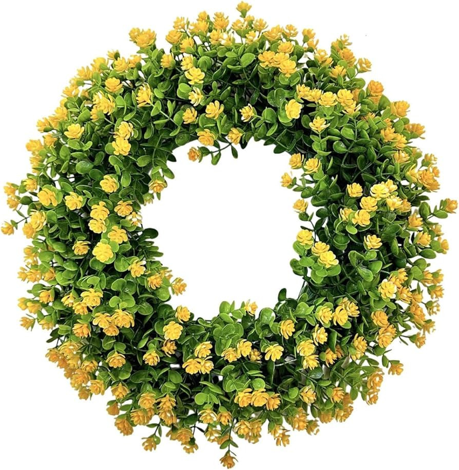 Farmhouse Colorful Cottage Wreath Spring Decoration, 2024 Durable and Stable Beautiful Artificial... | Amazon (US)