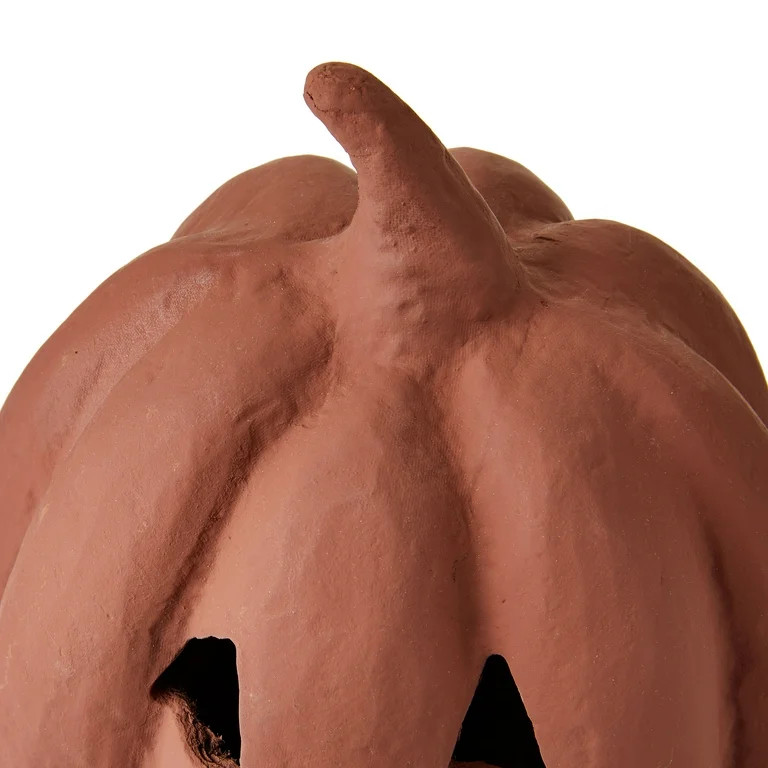 Paper Mache Brown Pumpkin Decor, 8" Height, Harvest by Way To Celebrate | Walmart (US)