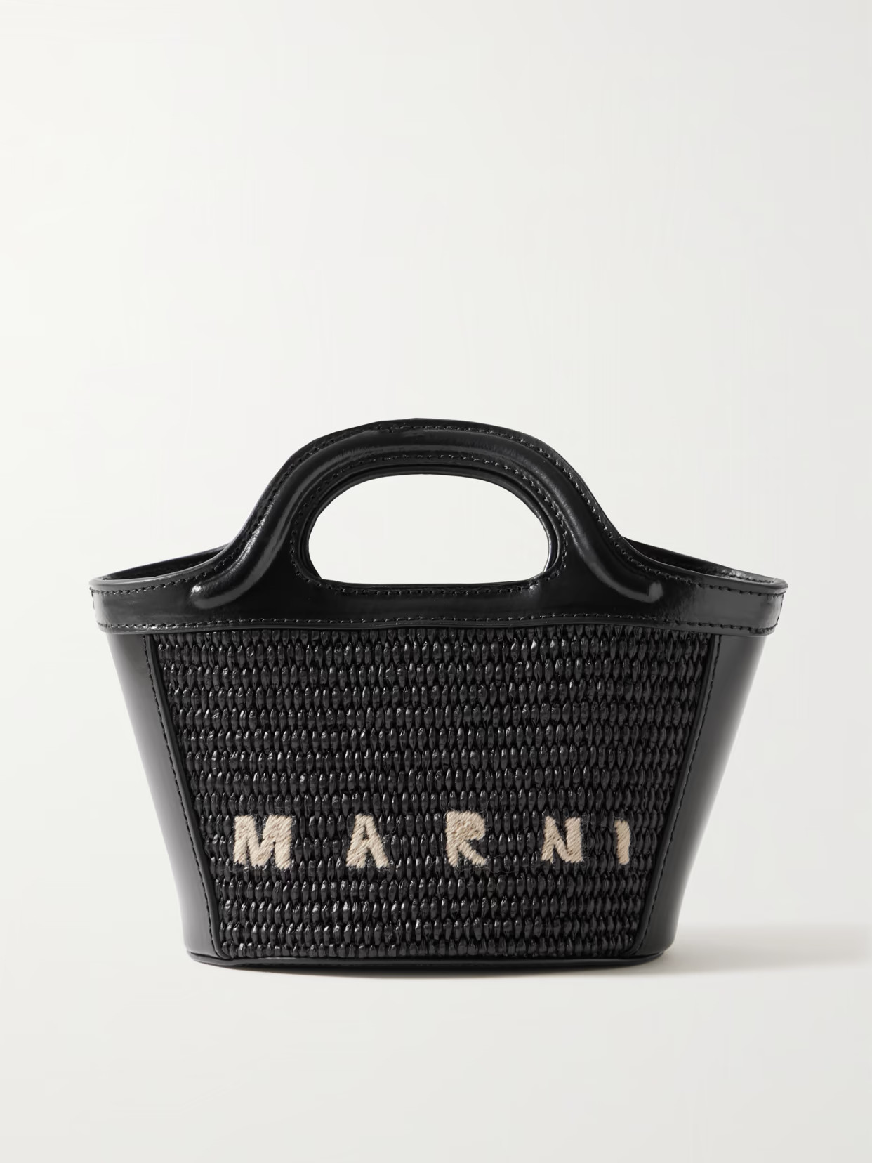 Tropicalia micro leather and embroidered faux raffia tote | NET-A-PORTER APAC