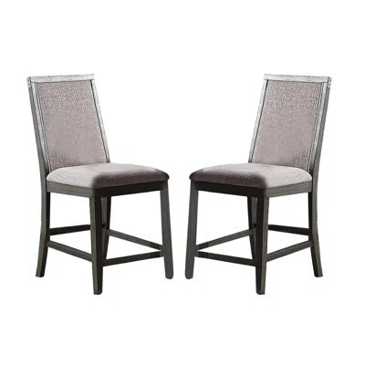 Grey Modern Style Upholstered Fabric Foam Cushion Dining Chairs Of 2pc With Rubberwood Framework Design And Cushion, For Room Presentation | Wayfair North America