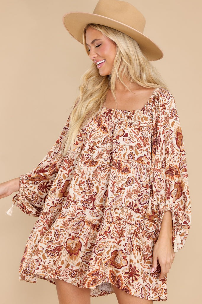 One Fine Day Ivory Floral Print Dress | Red Dress 