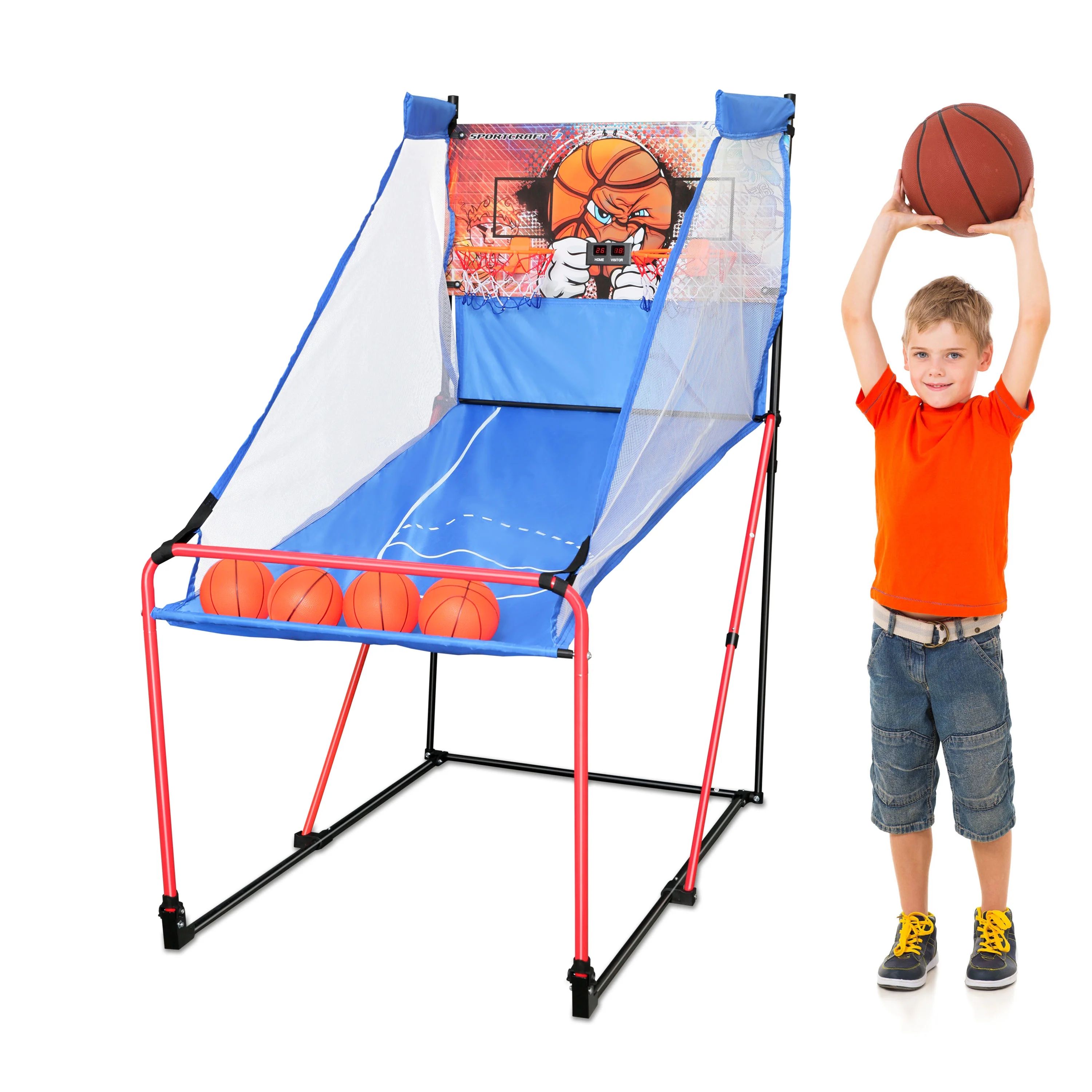 Sportcraft Compact Easy Folding Junior Basketball Arcade with Balls and Pump (Carry Bag) - Walmar... | Walmart (US)