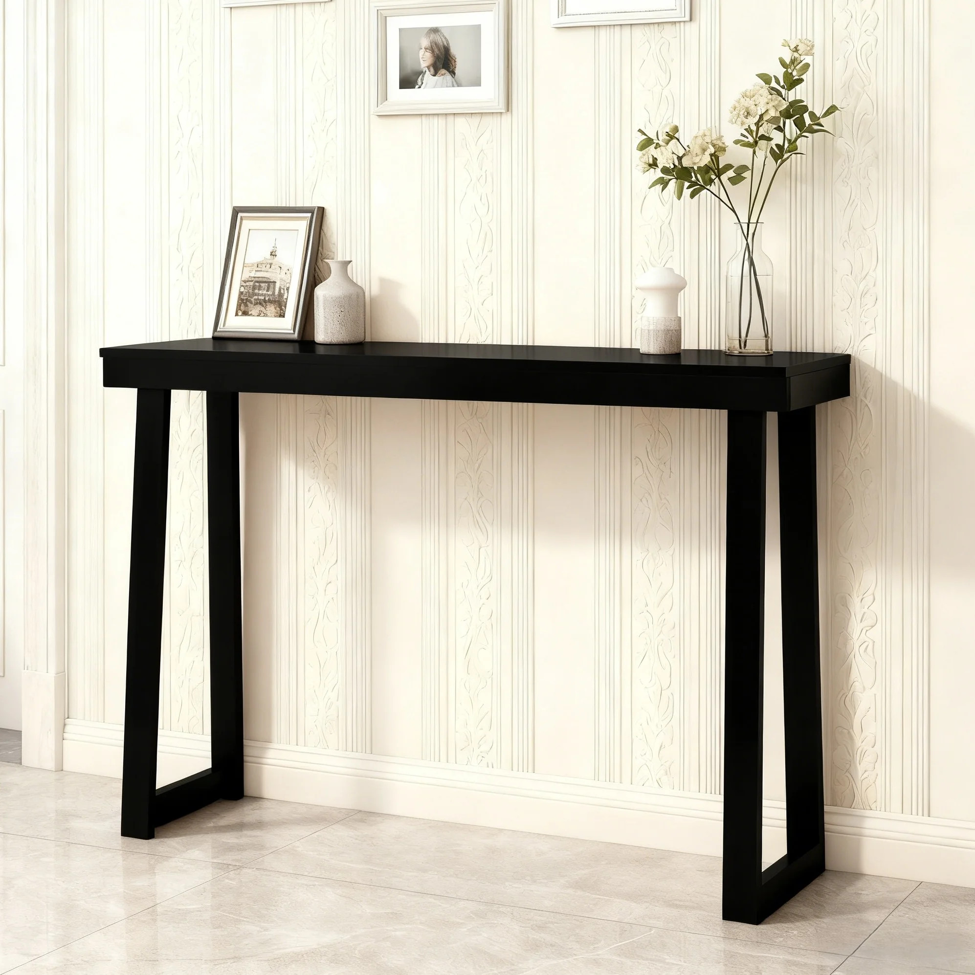 Ktaxon 43.3" W Console Table, Entryway Table  Modern Sofa TV Coffee Desk Couch Storage Shelves fo... | Walmart (US)