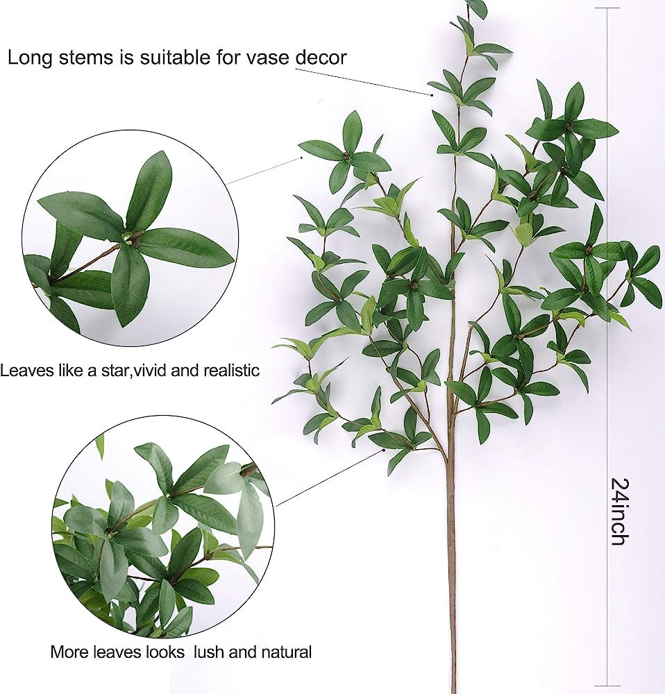 Miracliy 6pcs Artificial Eucalyptus Leaves Stems Faux Greenery Branches for Vase Home Wedding Dec... | Amazon (US)