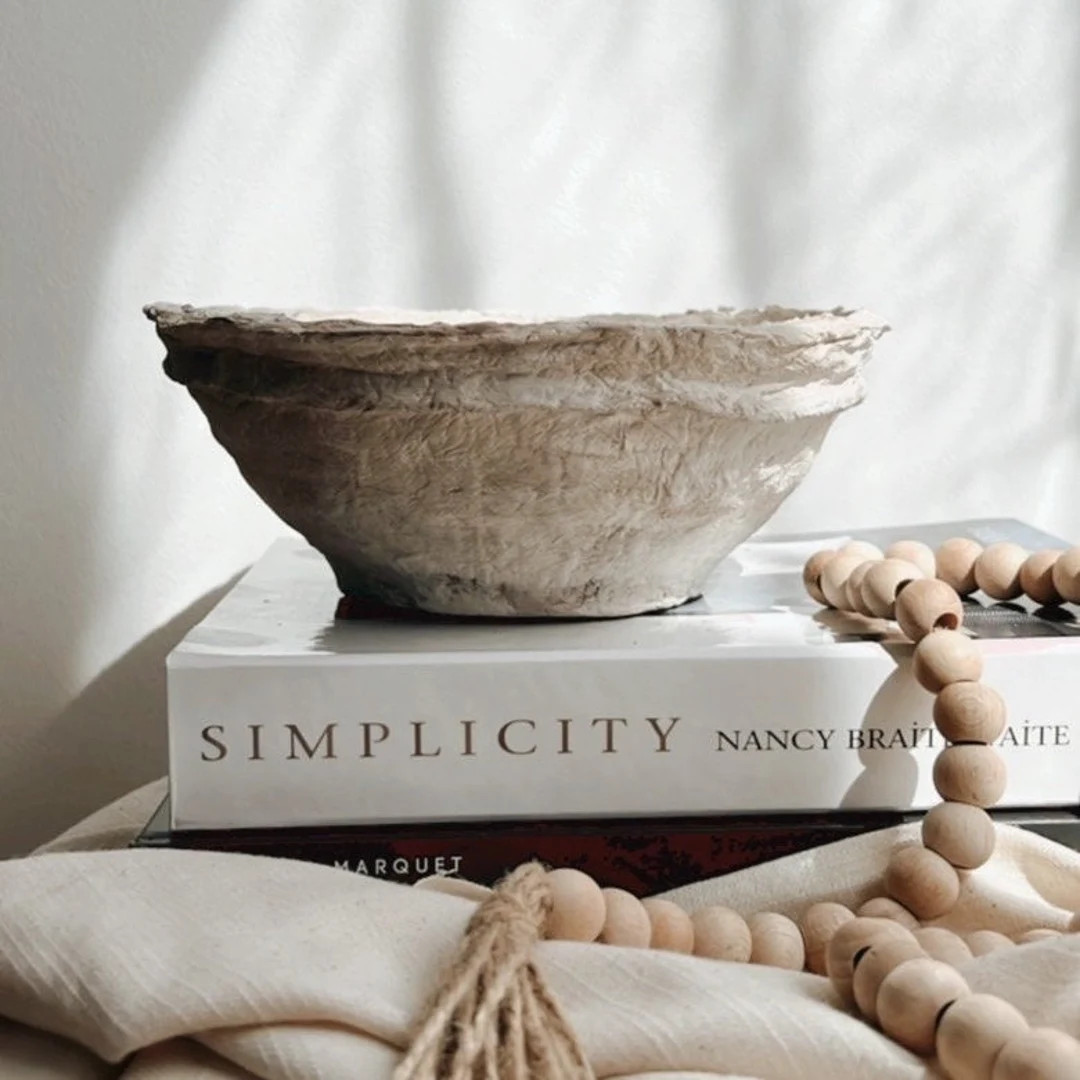 Organic Paper Mache Bowl Wabi Sabi Decor Trinket Holder Handmade Bowl Vintage Shelving Decor - Et... | Etsy (US)