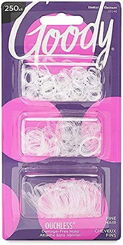 Goody Ouchless Womens Polyband Elastic Hair Tie - 250 Count, Clear - Fine Hair - Hair Accessories to | Amazon (US)