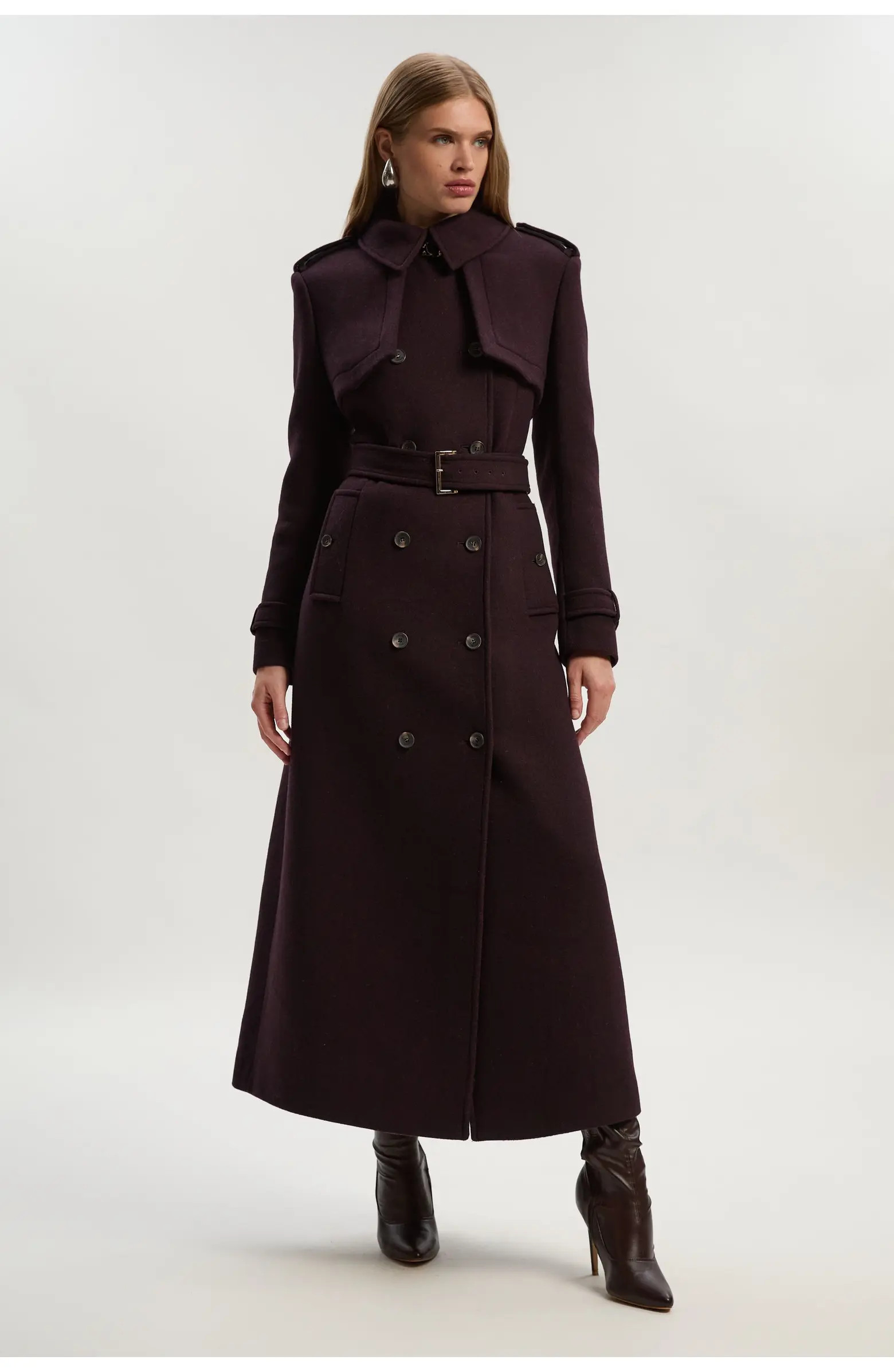 Karen Millen Wool Mix Belted Trench Maxi Coat | Nordstrom | Nordstrom