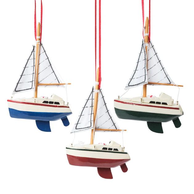 Sail Away Ornament - Set of 3 | Cailini Coastal