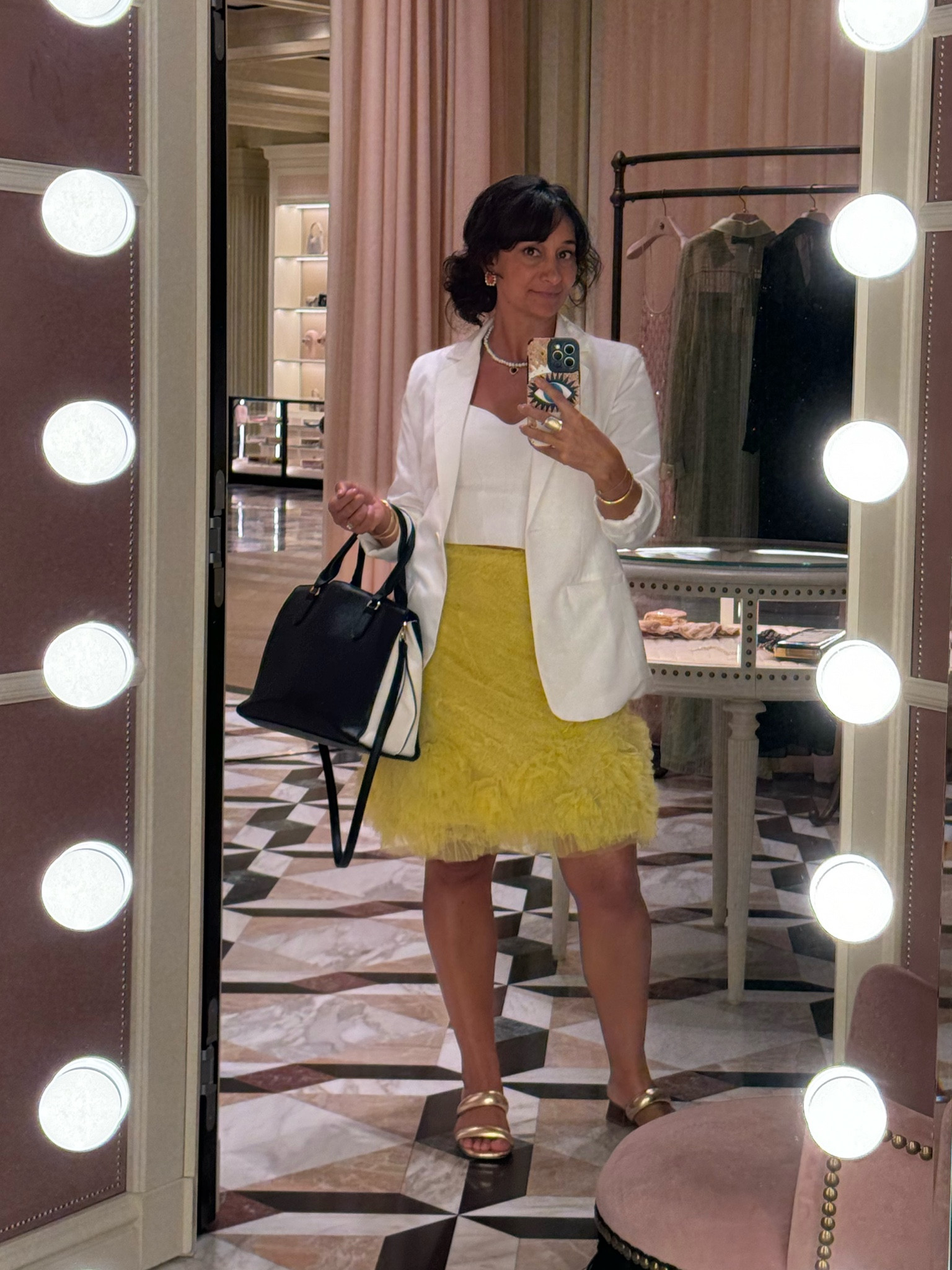 Throw on a crisp white blazer to dress up any outfit. And these gold sandals are my go to for comfort and style. 

#LTKStyleTip #LTKSaleAlert #LTKWorkwear