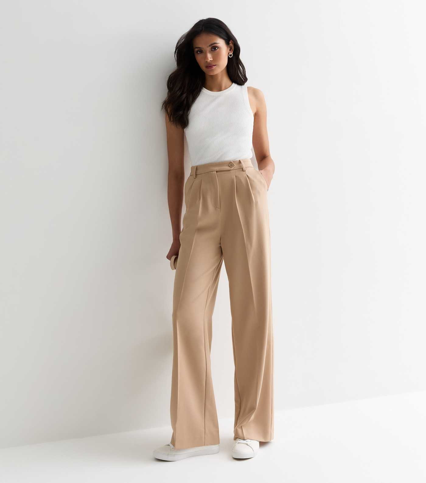 Tall Stone Wide Leg Trousers
						
						Add to Saved Items
						Remove from Saved Items | New Look (UK)
