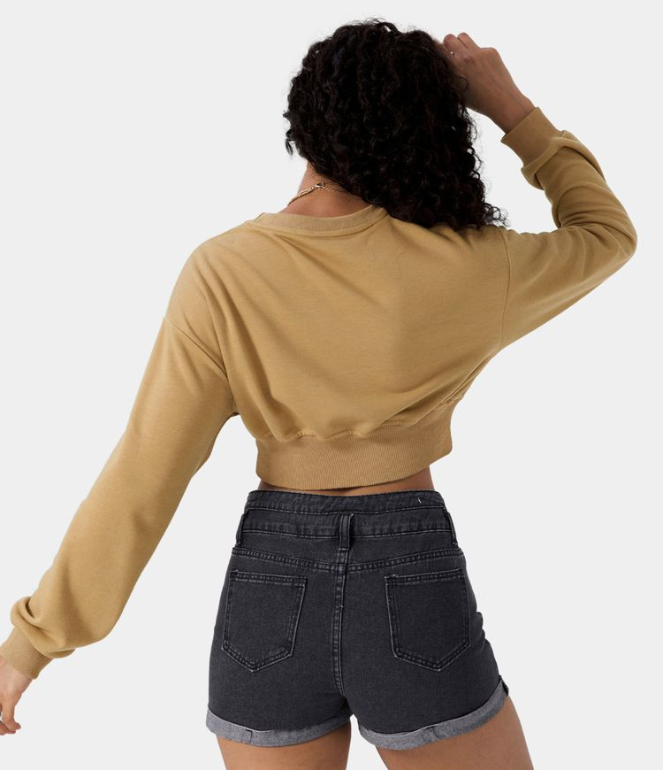 Corset Plain Cropped Sweatshirt | HALARA