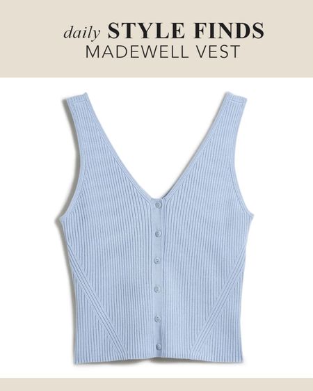 Madewell The Signature Knit Button Front Sweater Tank #LTKxMadewell Sale 2024

#LTKover40 #LTKxMadewell #LTKsalealert