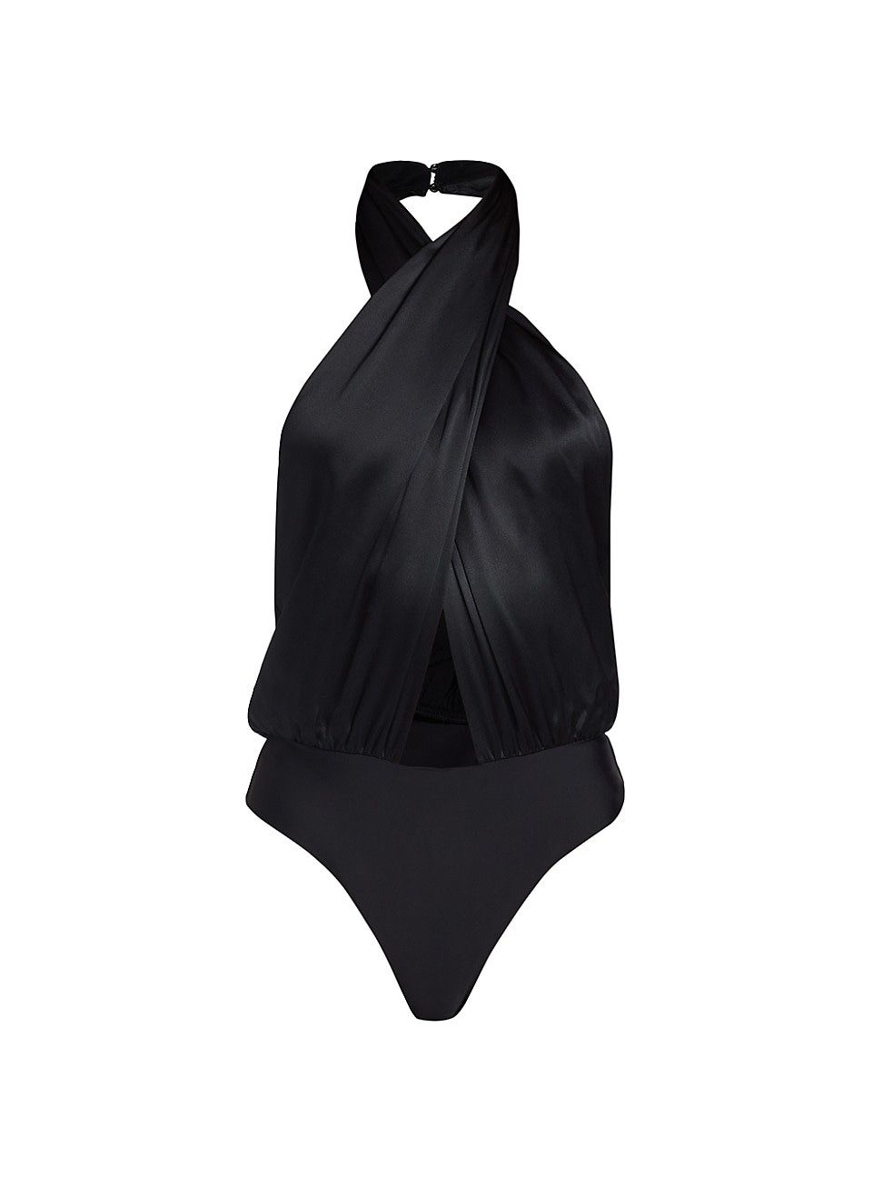 Women's Steph Crossover Silk Bodysuit - Black - Size XS | Saks Fifth Avenue