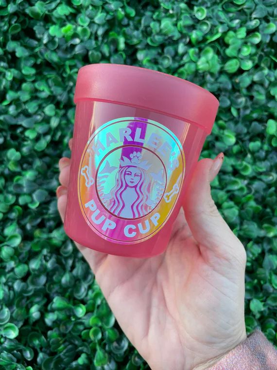 Starbucks Reusable Pup Cup  8 Oz Starbucks Puppucino  Coral | Etsy | Etsy (US)