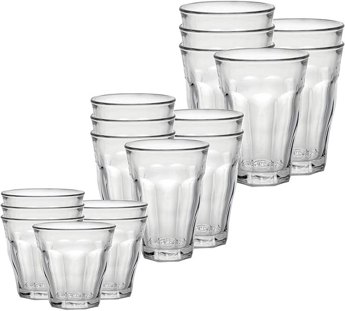 Duralex Picardie 18 Piece Clear Tempered Glass Drinkware and Tumbler Cup Set for Wine, Tea, Water... | Amazon (US)