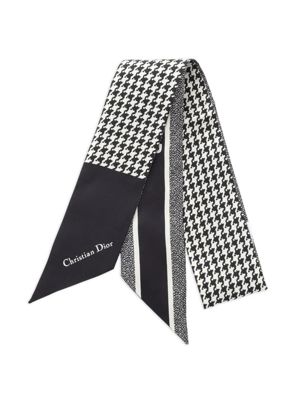 Christian Dior Pre-Owned 2010s houndstooth-print scarf - Black | Farfetch Global