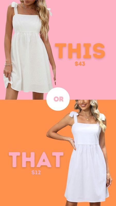 This or that… white dress 

#LTKSeasonal #LTKOver40 #LTKStyleTip