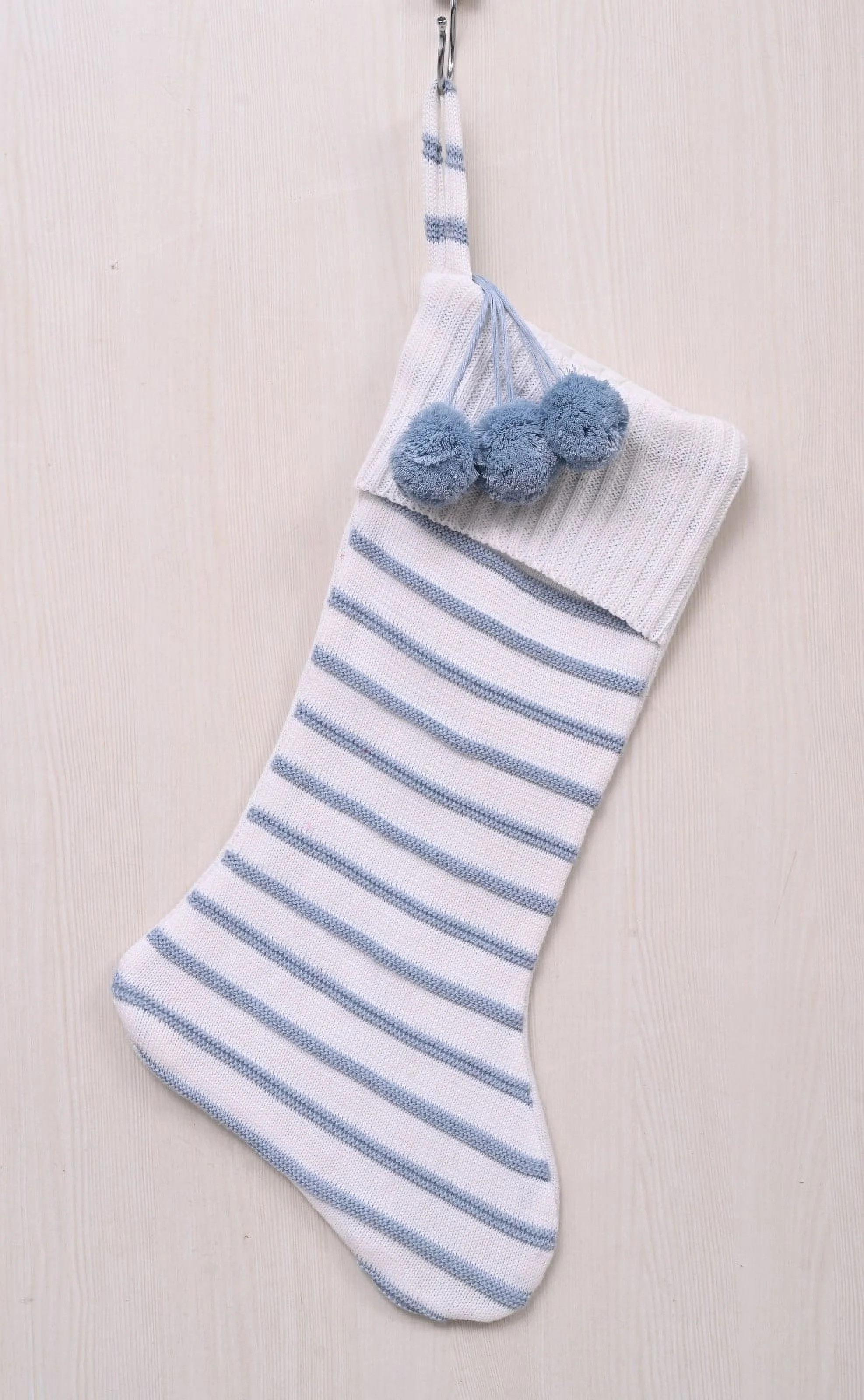 Knit Stripe Christmas Stocking, Blue and White, 21", by Holiday Time | Walmart (US)
