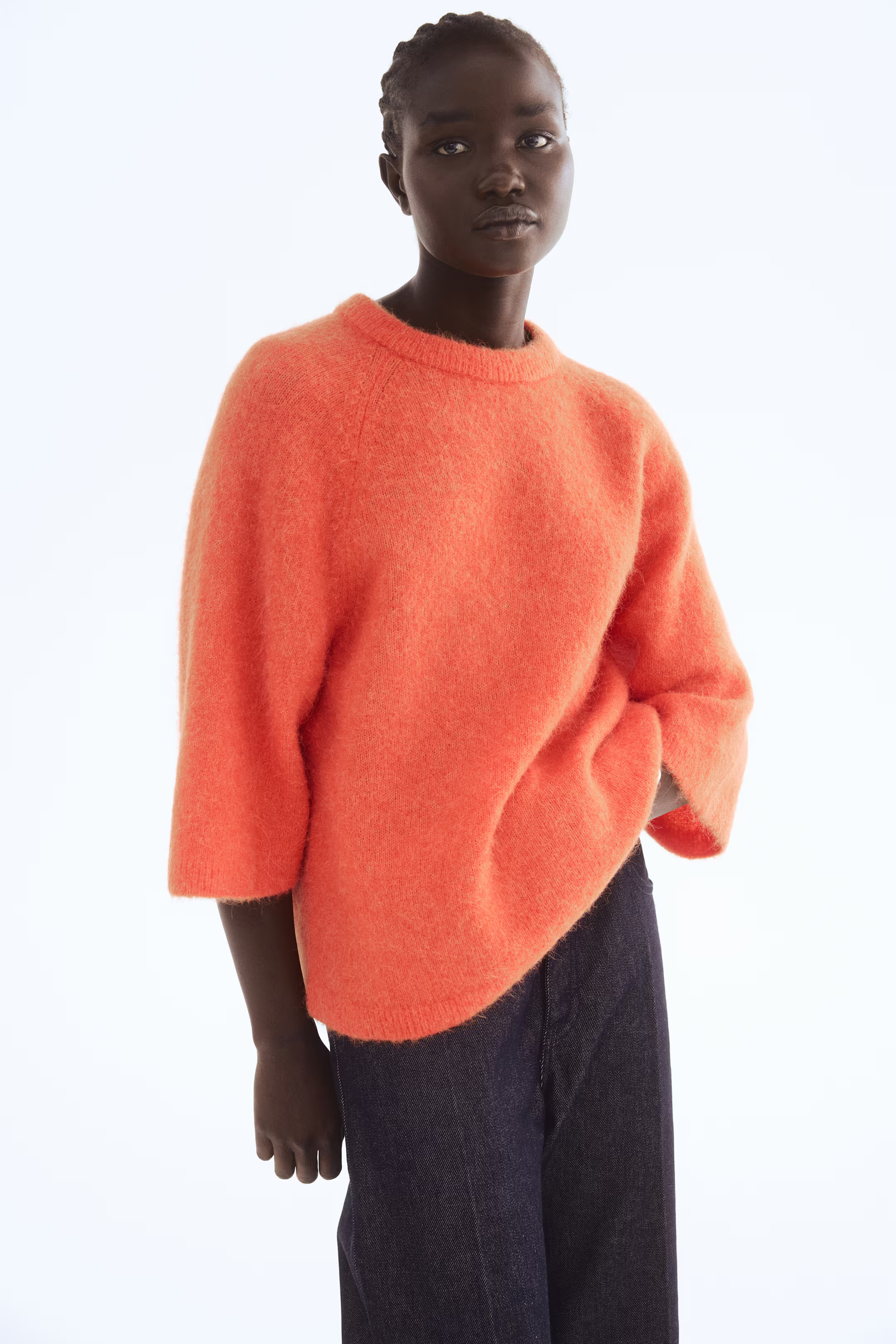 Alpaca-blend jumper - Orange - Ladies | H&M GB | H&M (UK, MY, IN, SG, PH, TW, HK)