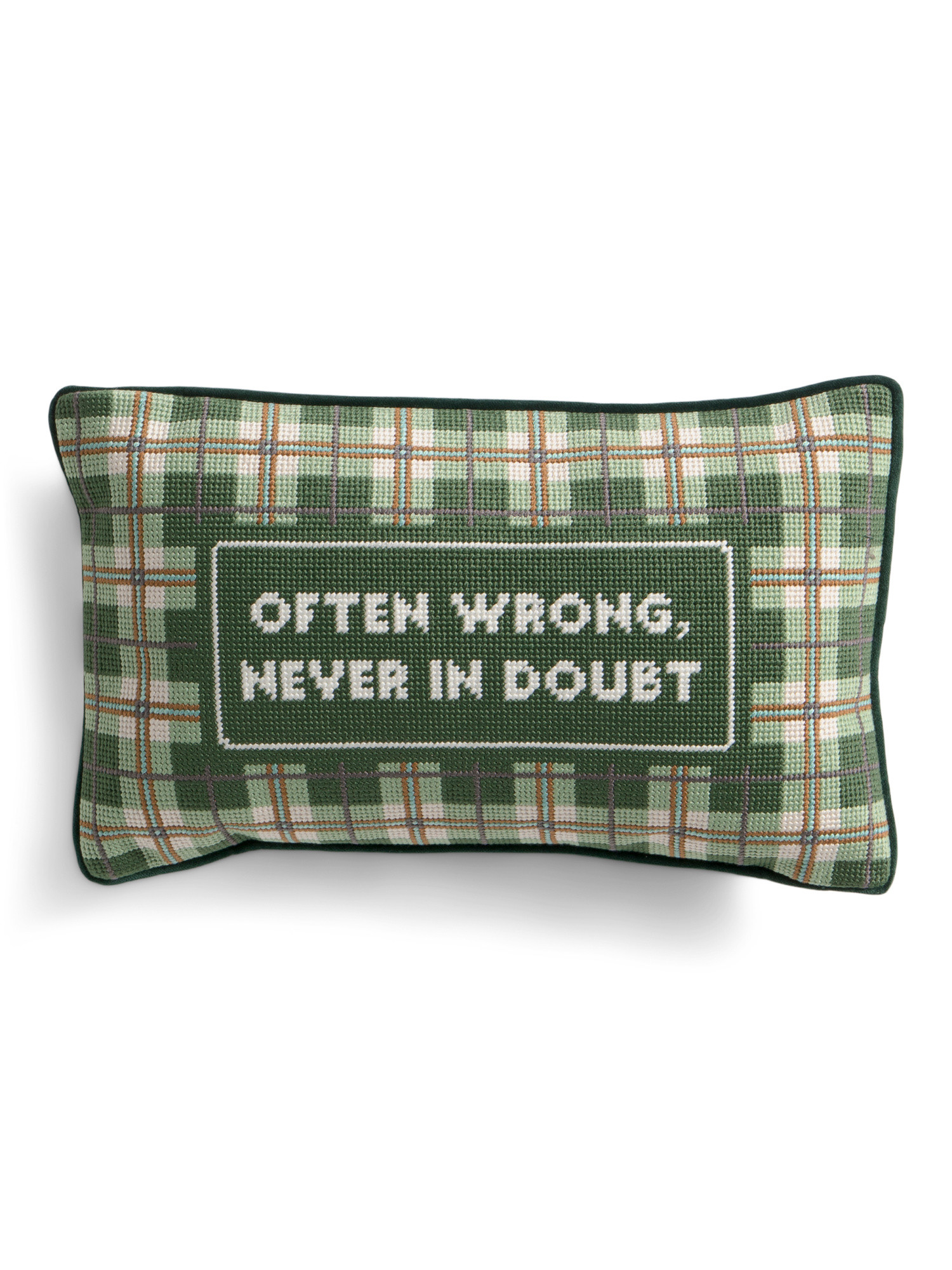 8x20 Often Wrong Needlepoint Pillow | TJ Maxx