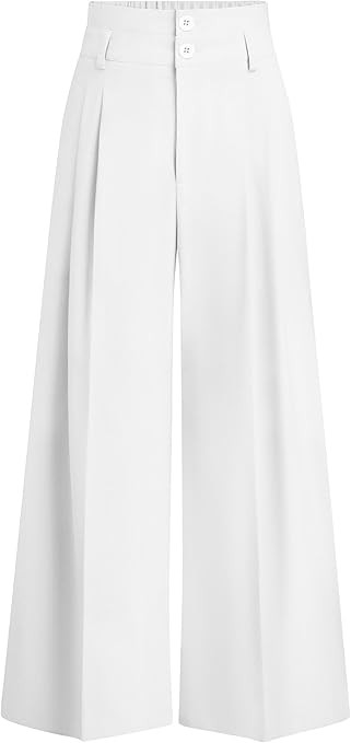PRETTYGARDEN Womens Spring Wide Leg Palazzo Pants 2026 Trendy Loose Button High Waist Pleated Wor... | Amazon (US)