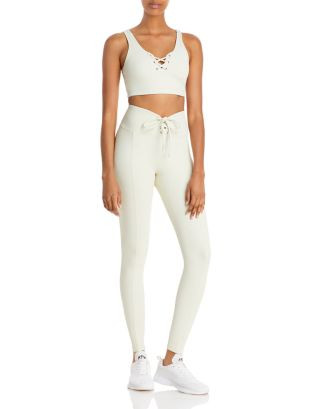 Football Ribbed Sports Bra & Lace-Up Leggings | Bloomingdale's (US)
