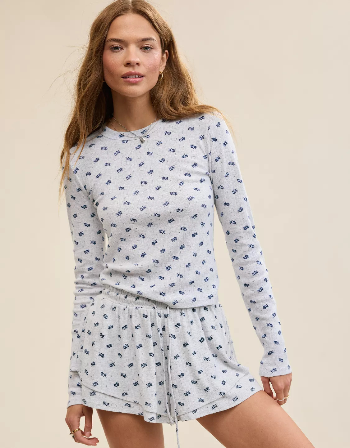 Aerie Pointelle Long Sleeve Top | American Eagle Outfitters (US & CA)