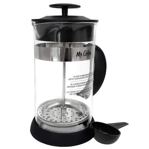 MR COFFEE Cafe Oasis 32 Ounce Quart Glass Body French Press Coffee Maker in Black at Nordstrom | Nordstrom