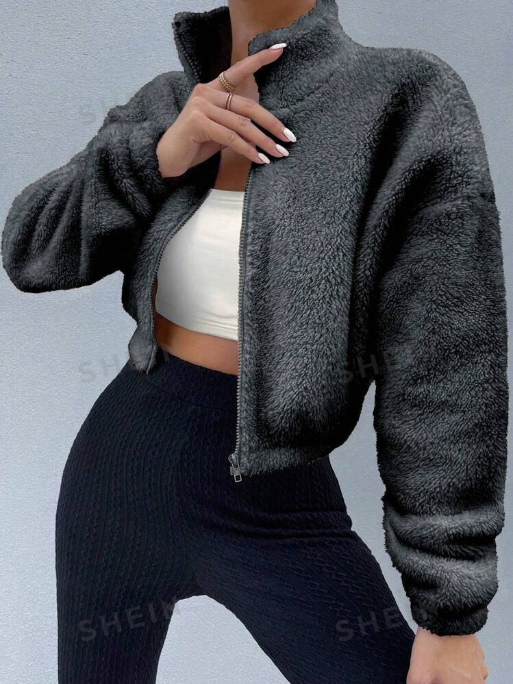 TrendsSHEIN MOOSTA Fluffy & Cute Thick Personality Jacket | SHEIN