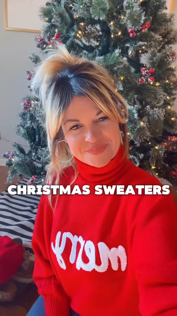 Christmas sweaters for handing out gifts and Christmas parties. Tuttle neck is so glamorous. #gifts #christmasparty
#outfits #ootd #outfits with Brandi Sharp

#LTKVideo #LTKHoliday #LTKGiftGuide
