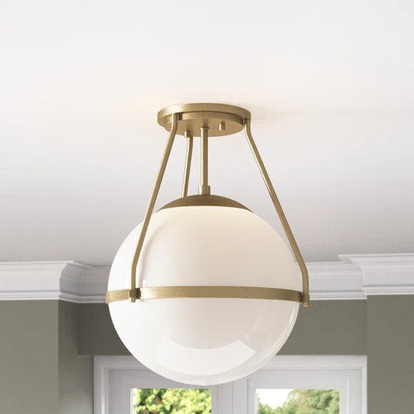 Amirah Glass Semi Flush Mount | Wayfair North America