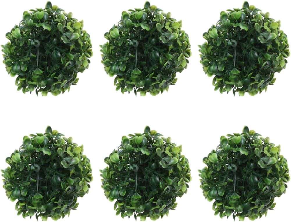 EXCEART Front Door Planters 6pcs Artificial Boxwood Ball Hanging Topiary Ball Buxus Grass Plant D... | Amazon (US)