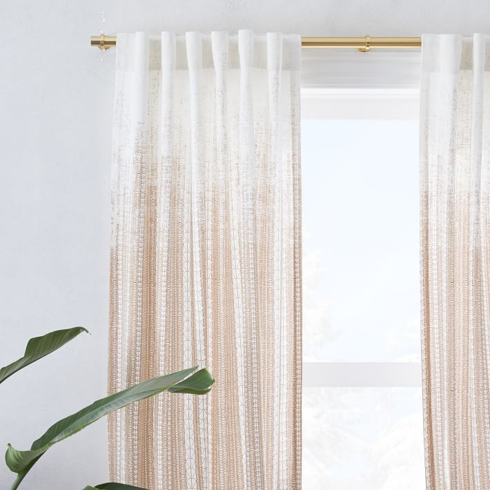Echo Print Curtains (Set of 2) - Gold Dust | West Elm (US)