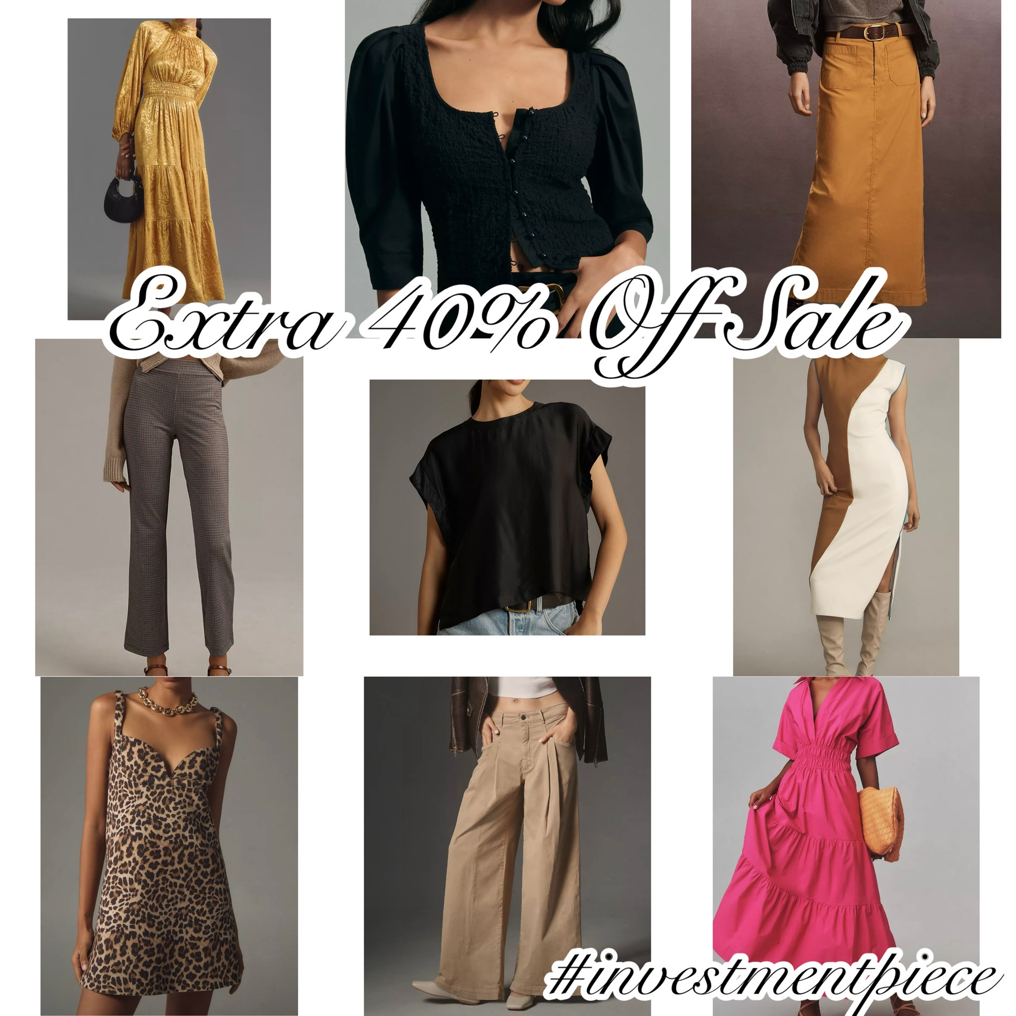 From must have dresses to on trend pants and more - get an extra 40% off sale @anthropologie (no code needed!) #investmentpiece 

#LTKSeasonal #LTKSaleAlert #LTKFindsUnder100