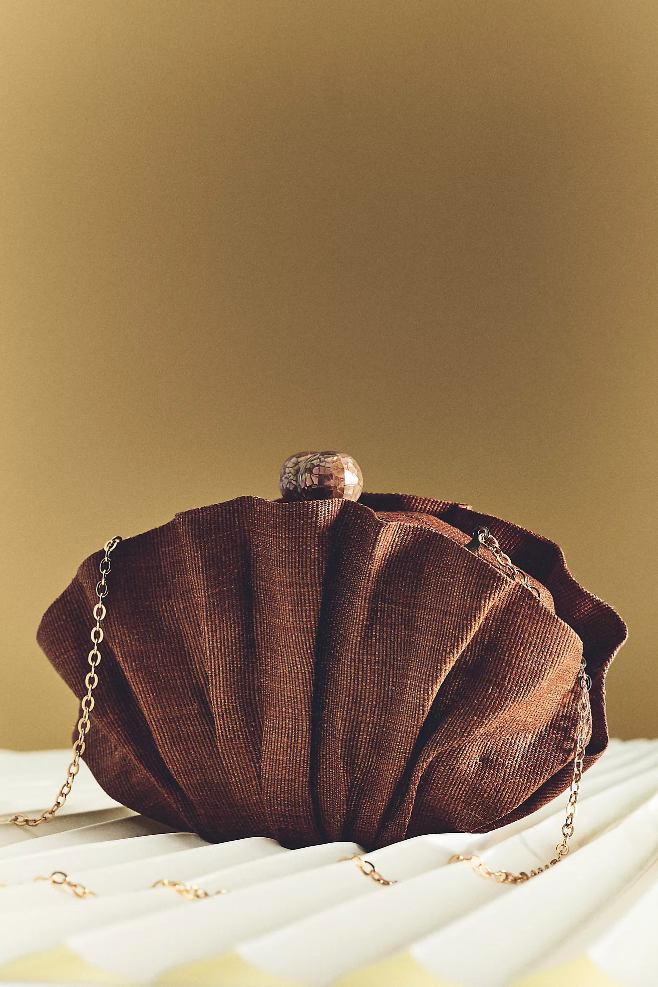 POOLSIDE Origami Scallop Straw Clutch | Anthropologie (US)