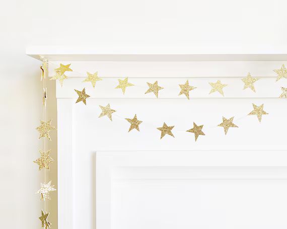 Pre-order  2 Color Options  Mini Glitter Star Garland in - Etsy | Etsy (US)