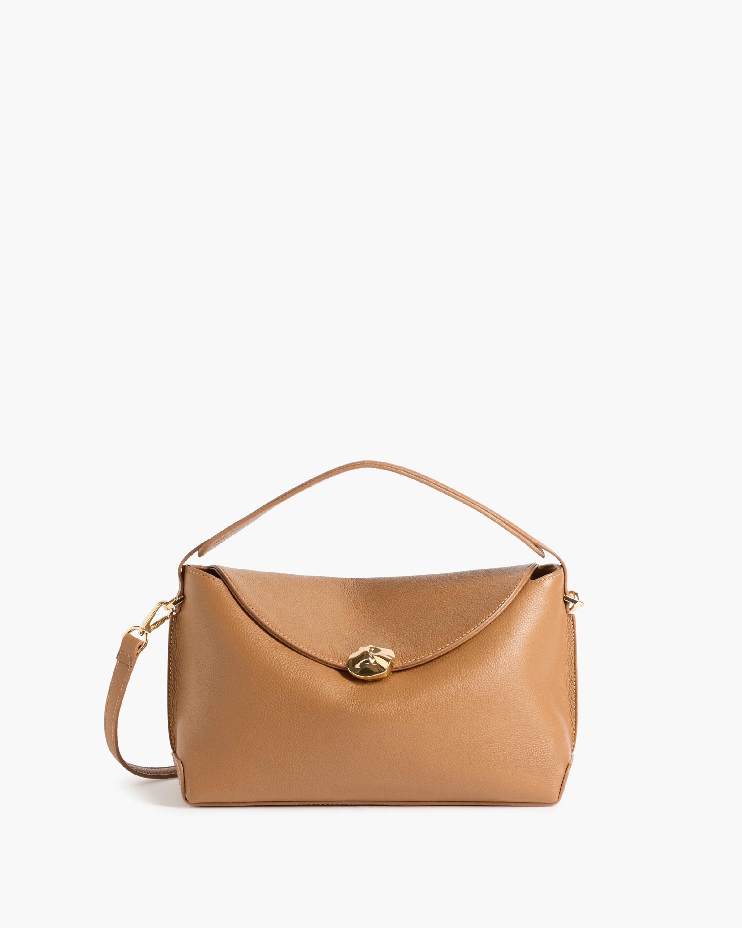 Hanna Grande Bag Grained Leather Cognac Bag | Flattered