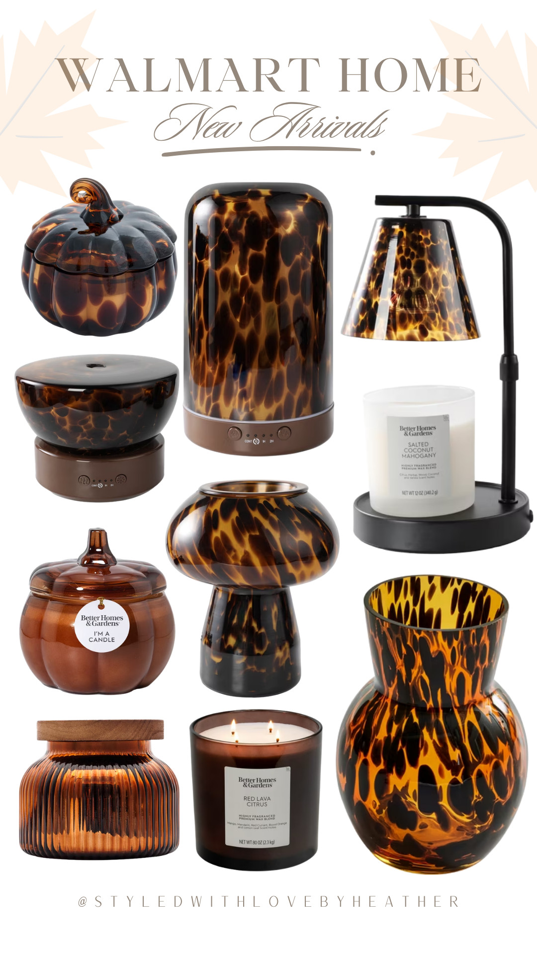 Walmart really understood the assignment with these new home arrivals. 🤎 The tortoise glass, warm amber tones, candles, and cozy lighting look so luxe together, and I love how easily these pieces can transition my home into fall without going full seasonal decor. Shop the new arrivals now, and follow for more elevated Walmart home finds. 

 #LTKdayinmylife #LTKSeasonal #LTKHome