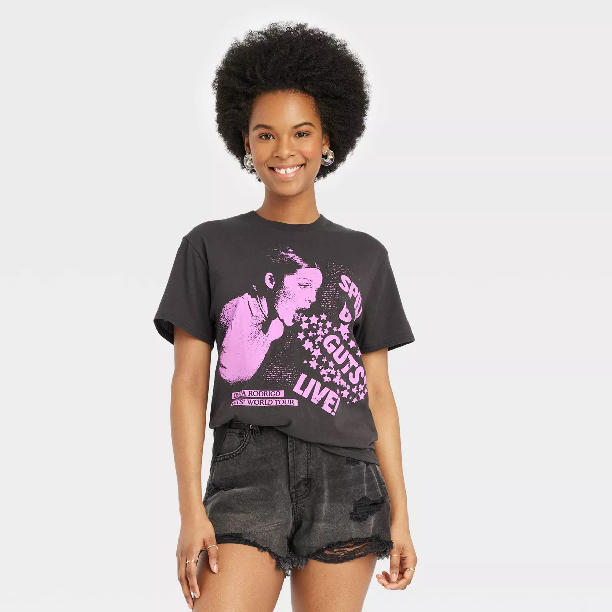 Women's Exclusive Olivia Rodrigo Short Sleeve Graphic T-Shirt - Black | Target