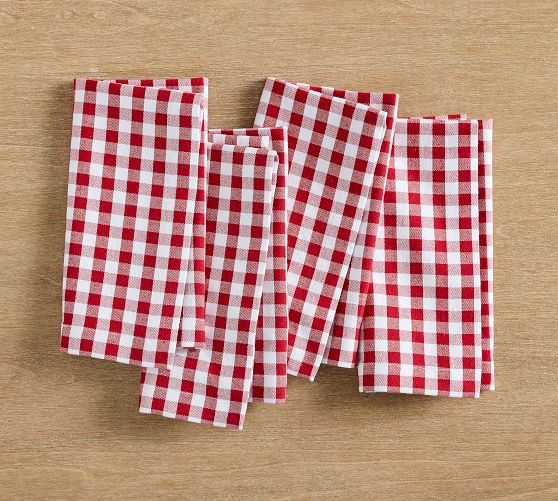 Baxter Gingham Cotton Napkins - Set of 4 | Pottery Barn (US)