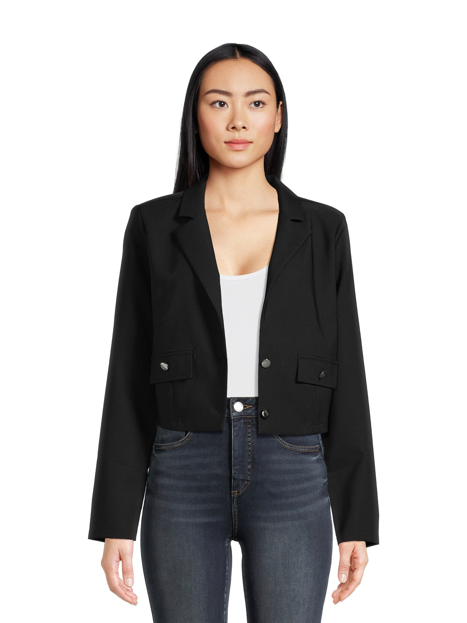 Madden NYC Juniors Cropped Blazer | Walmart (US)