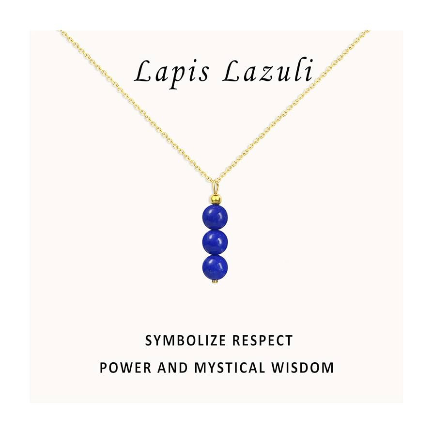 Amazon.com: SmileBelle Lapis Lazuli Crystal Necklaces for Women Blue Necklaces Dainty Healing Pen... | Amazon (US)
