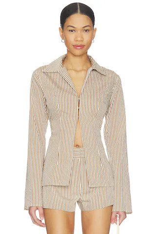 ALL THE WAYS Reed Top in Brown & Cream Stripe from Revolve.com | Revolve Clothing (Global)