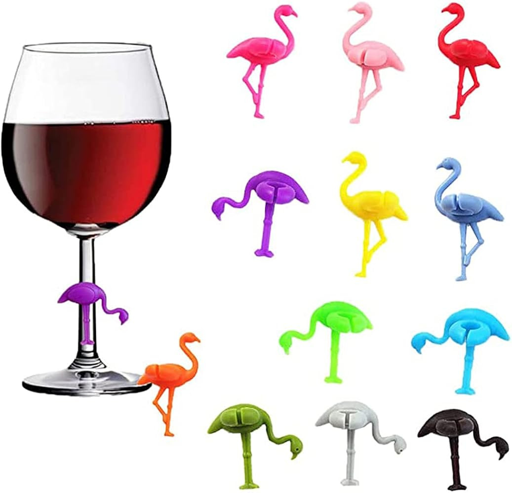 Wine Charms Glass Markers12 Pcs Flamingo Wine Markers Flamingo Party Decorations Animal Goblet Ma... | Amazon (US)