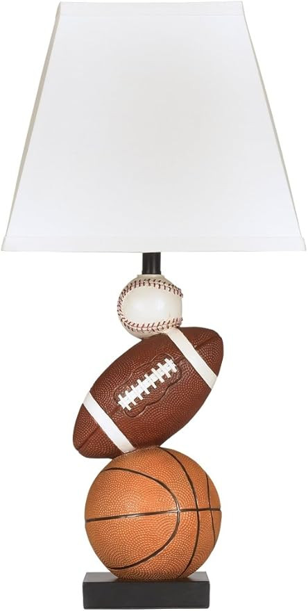 Signature Design by Ashley Nyx Youth 24" Baseball & Football Athletic Table Lamp, Brown & Orange | Amazon (US)