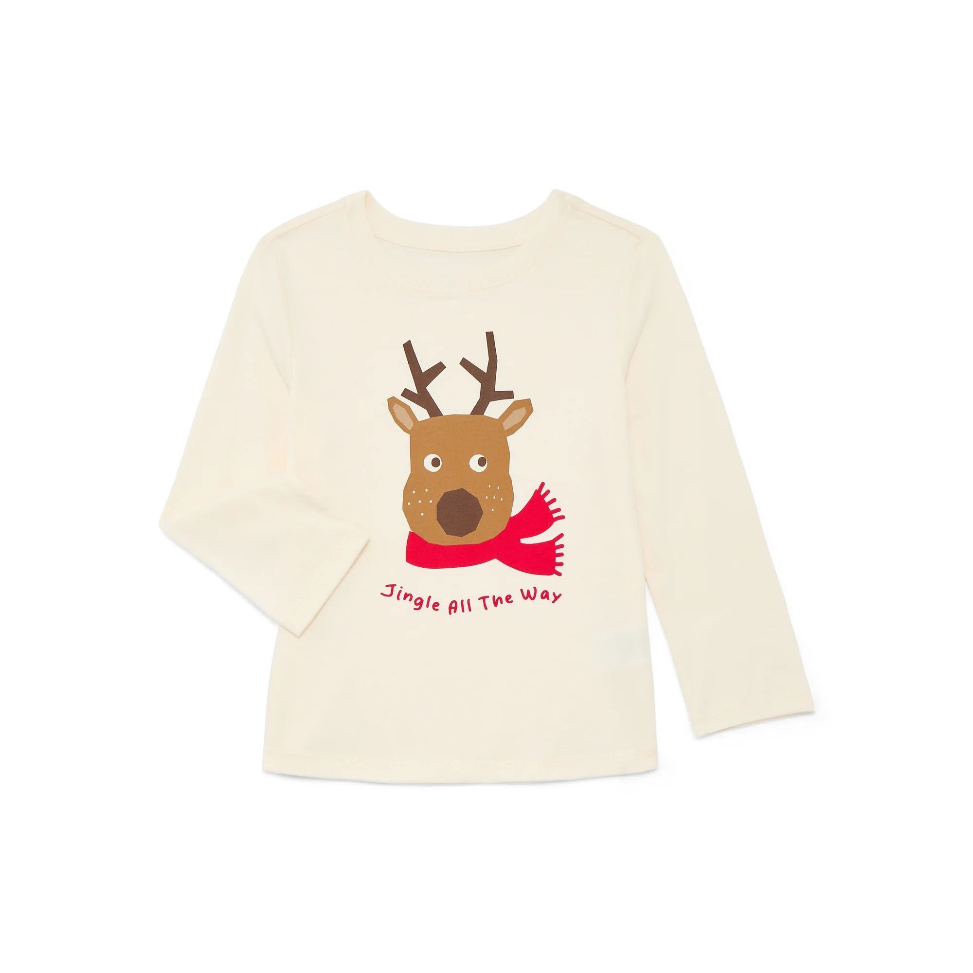 Holiday Time Toddler Boys or Girls Christmas Tee with Long Sleeves, Sizes 12M-5T | Walmart (US)